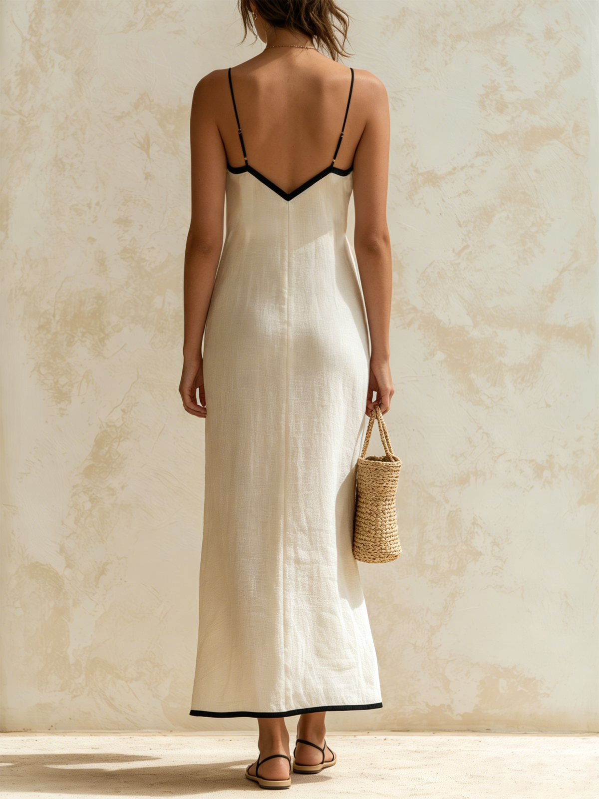 Marisa | Robe Longue Chevron Bicolore