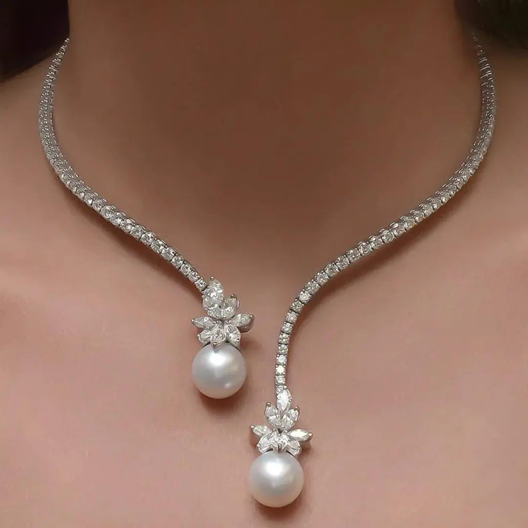 Valentina — Collier Élégant Perles et Argent