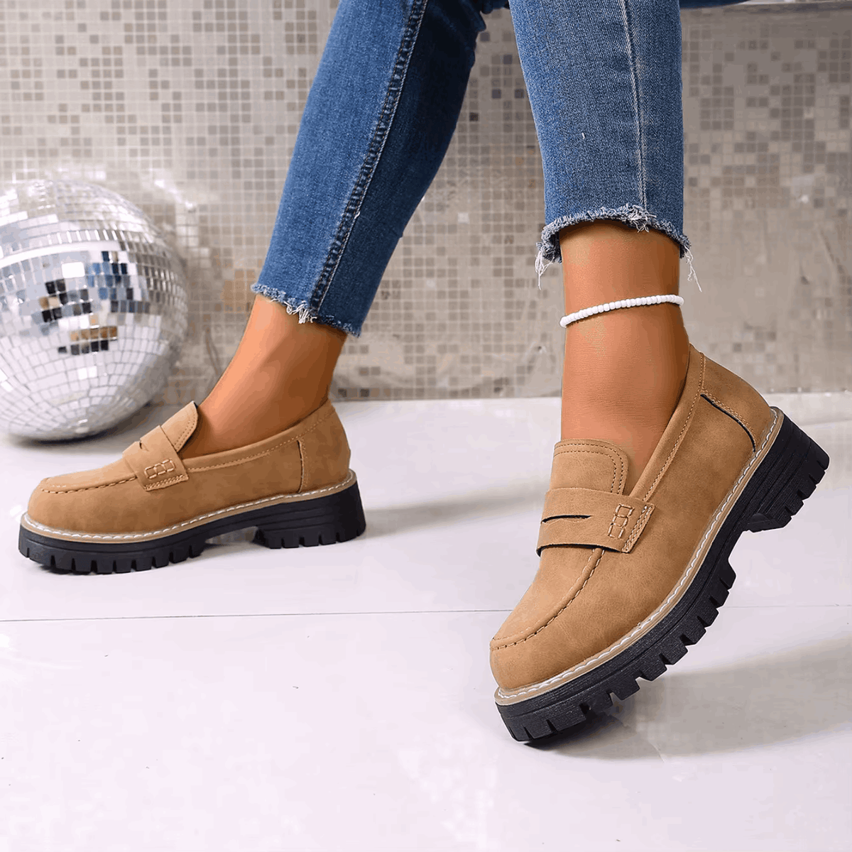 Elsa | Mocassins à Plateforme Style Collège