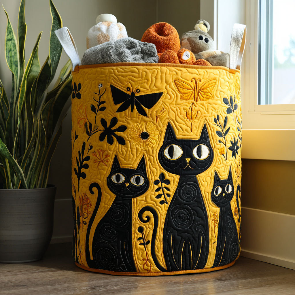 Panier Matelassé | Chats Noirs