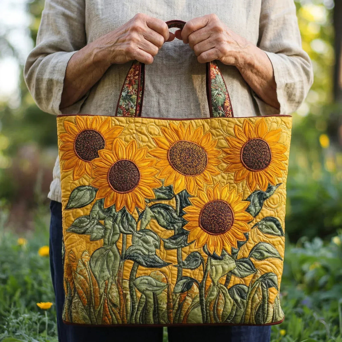 Sac Artisanal Matelassé | Tournesols