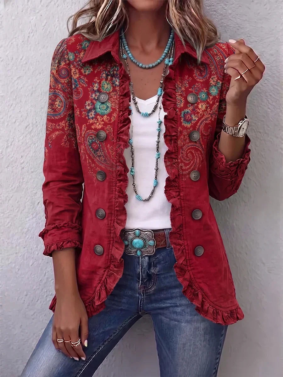 Claire | Veste Cachemire à Volants