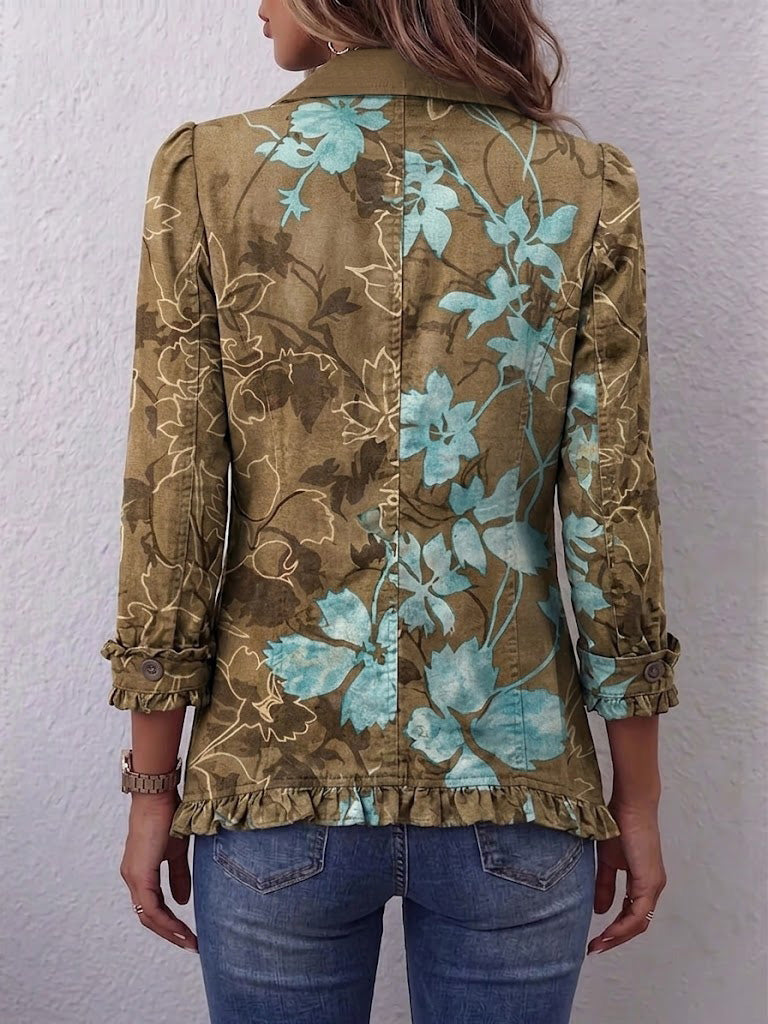 Solène | Veste Florale Dégradée à Volants