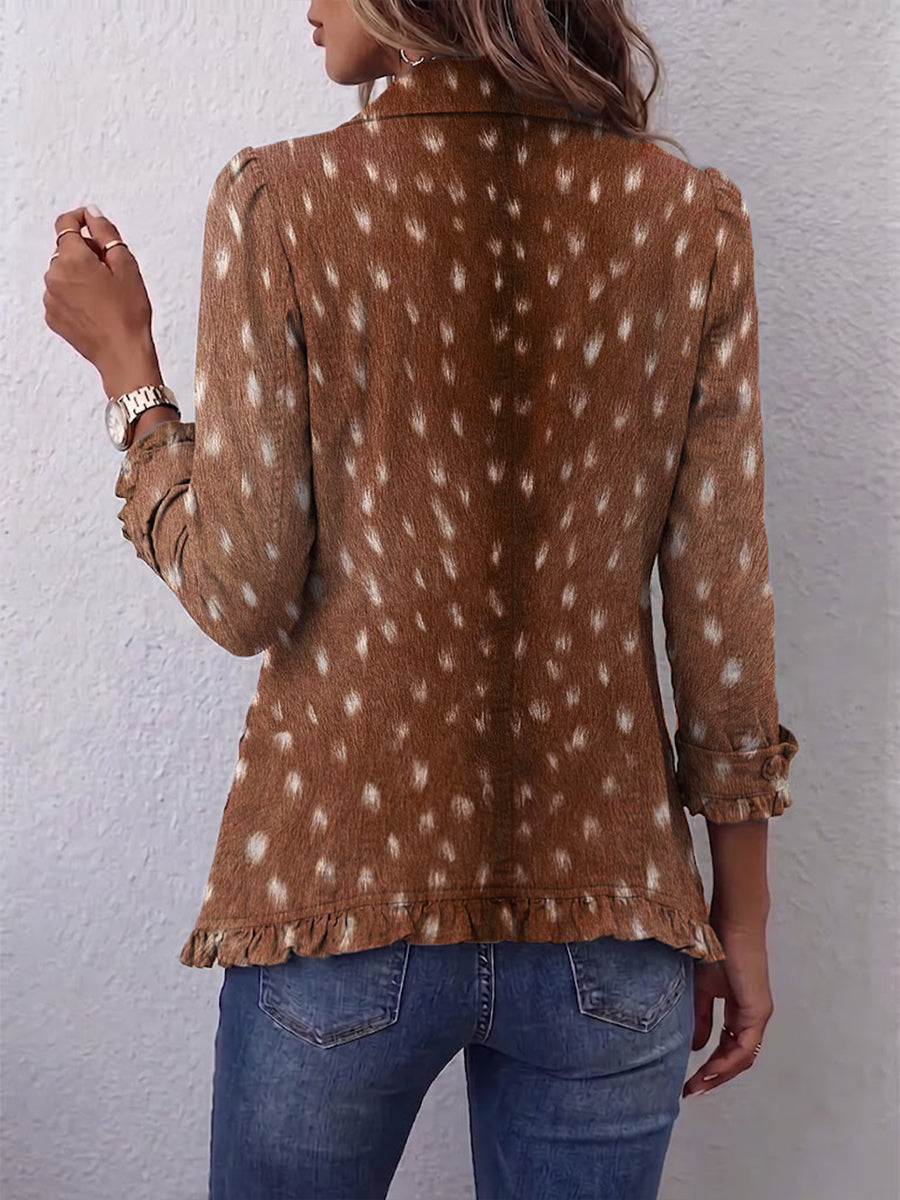 Nicole | Veste Imprimé Animal à Volants
