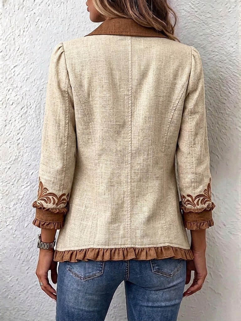 Aurélie | Veste Florale Brodée à Volants