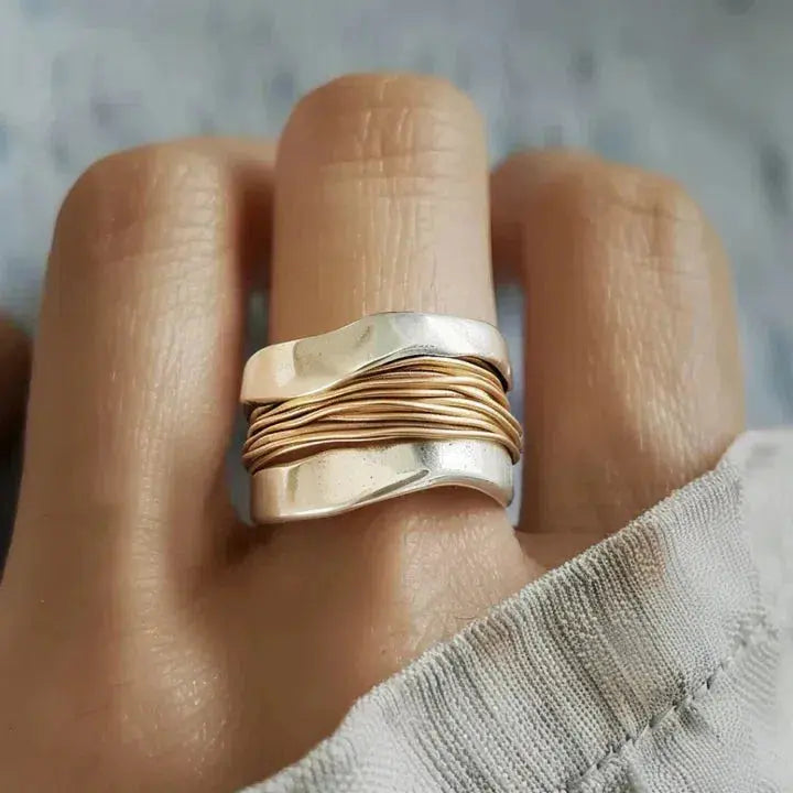 Carmen — Bague en Argent au Fil Doré