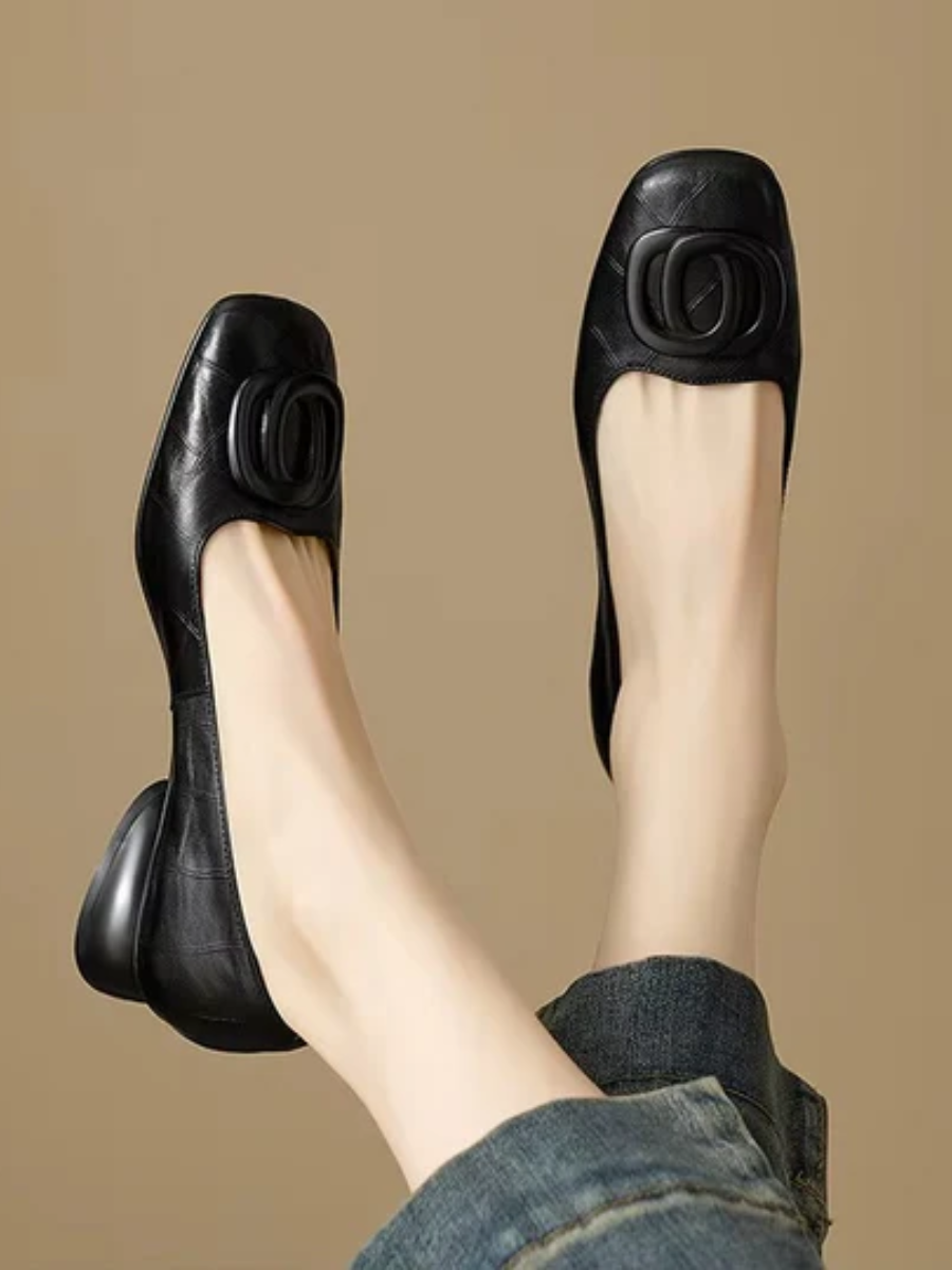 Chiara | Ballerines en Cuir Végétal à Bout Carré