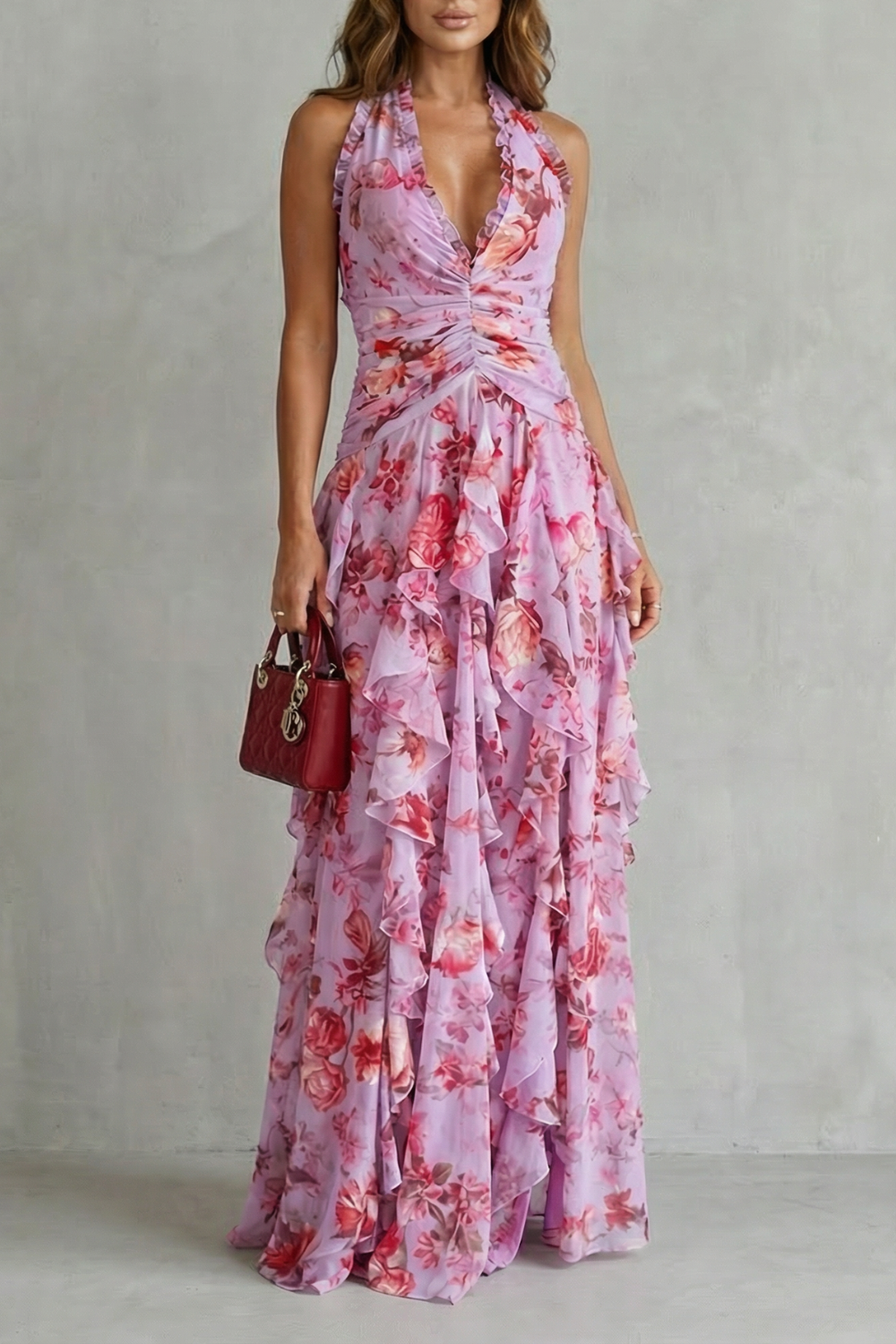 Robe Longue Élégante à Col Halter - Maison de Lune