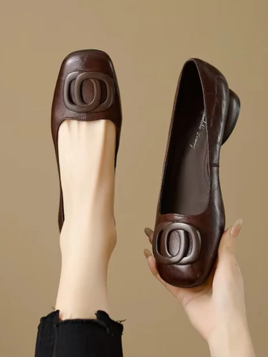 Chiara | Ballerines en Cuir Végétal à Bout Carré