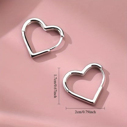 Pilar — Boucles d'Oreilles Cœur en Acier Inoxydable