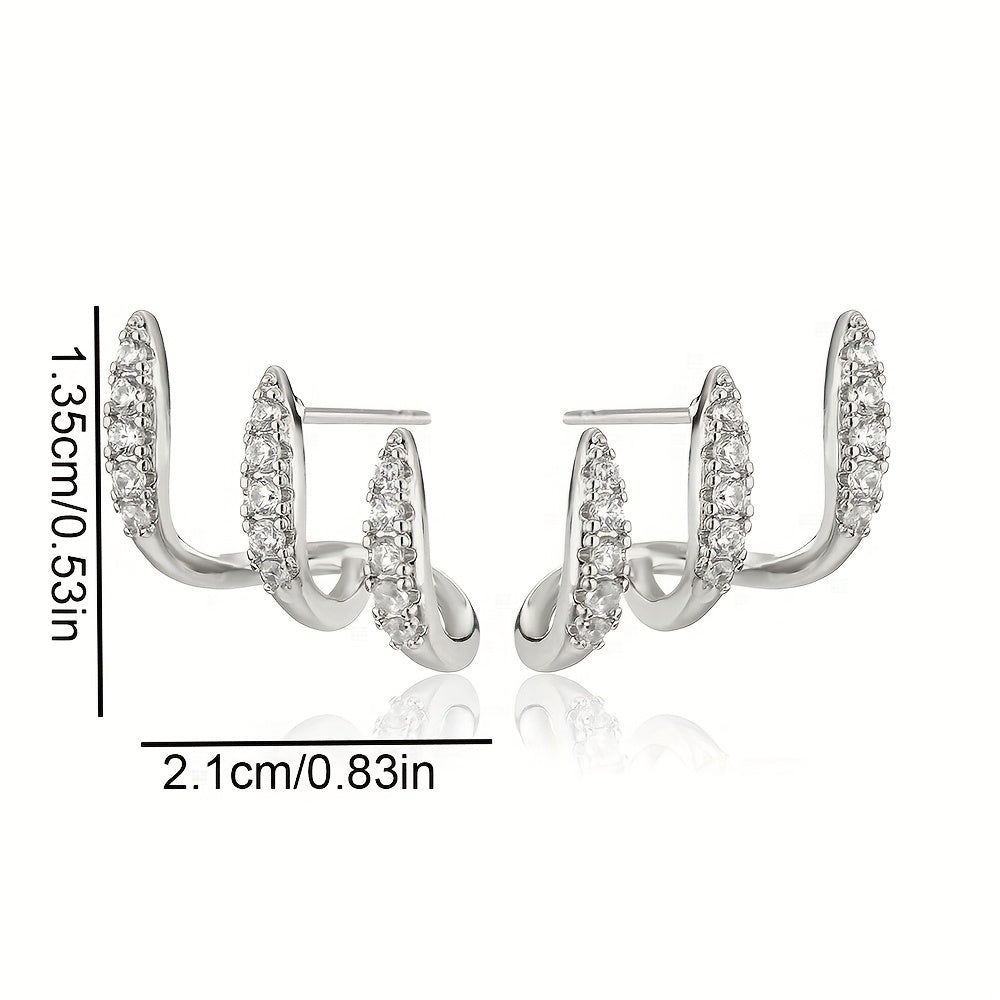 Flora — Boucles d'Oreilles Triples Élégantes