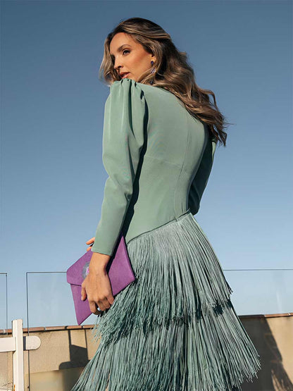 Robe Évasée en Franges Élégantes - Maison de Lune