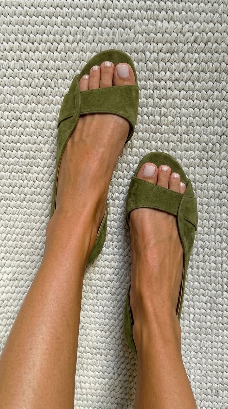 Nicoletta | Sandales Slingback Décontractées à Talon Bas en Écosuède