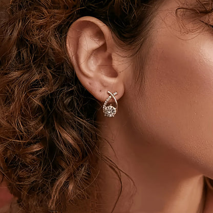 Soledad — Boucles d'Oreilles Croix Dorée et Zircone