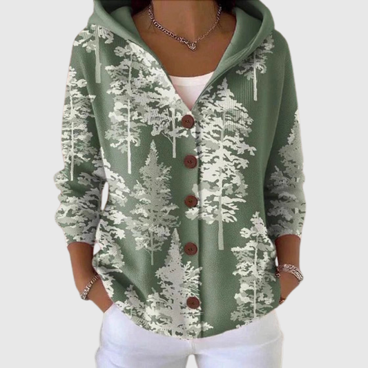 Blanche | Cardigan en Maille à Capuche