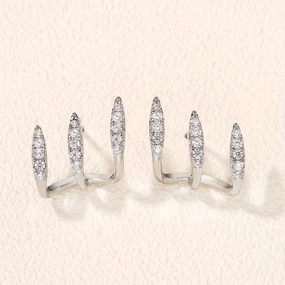 Flora — Boucles d'Oreilles Triples Élégantes