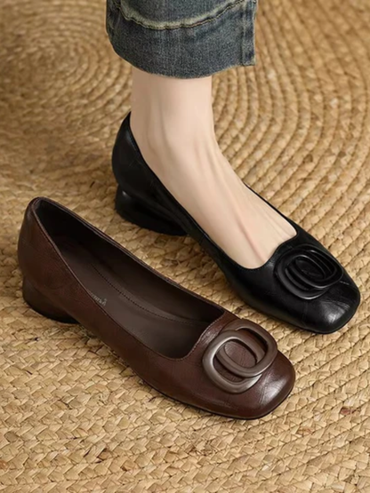 Chiara | Ballerines en Cuir Végétal à Bout Carré