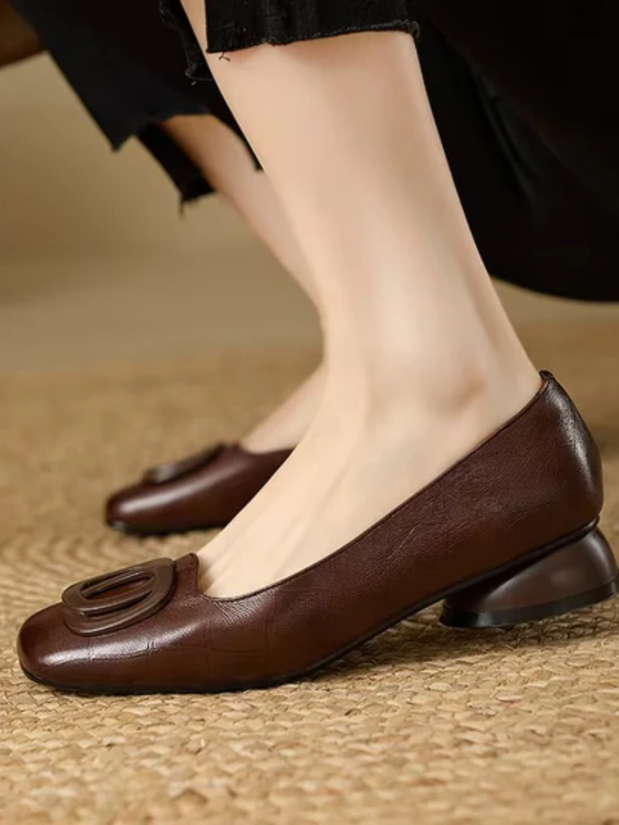 Chiara | Ballerines en Cuir Végétal à Bout Carré