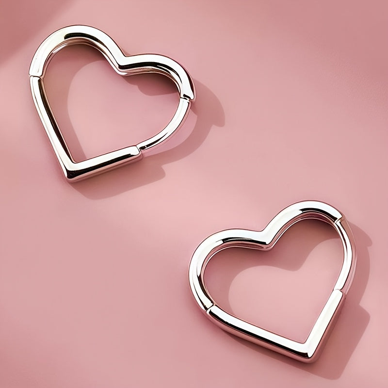 Pilar — Boucles d'Oreilles Cœur en Acier Inoxydable