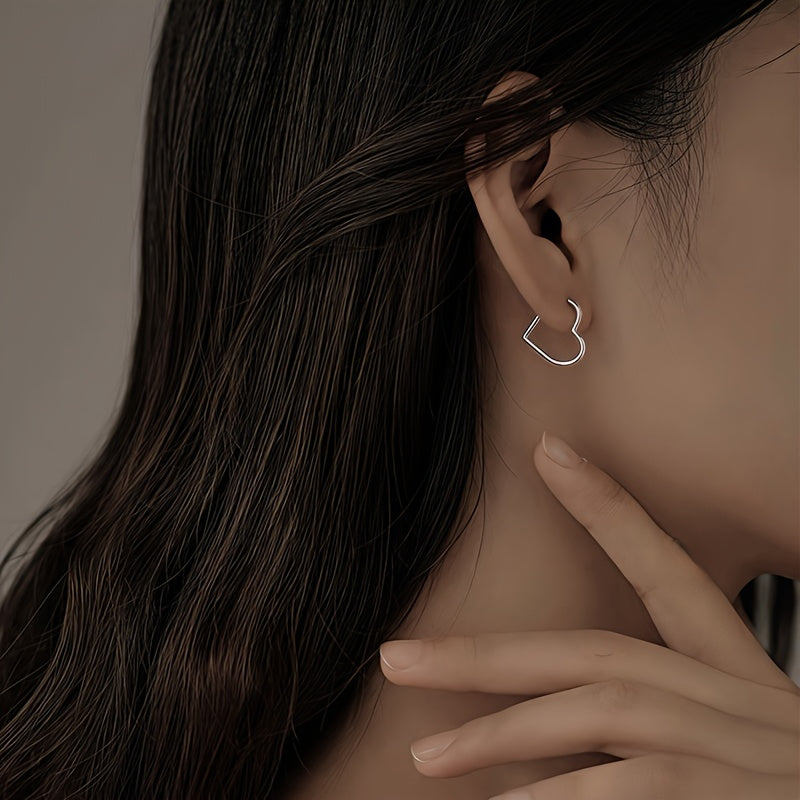 Pilar — Boucles d'Oreilles Cœur en Acier Inoxydable