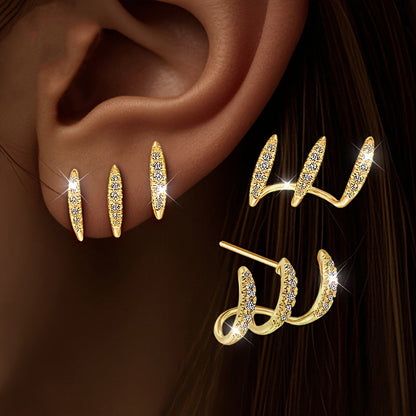 Flora — Boucles d'Oreilles Triples Élégantes