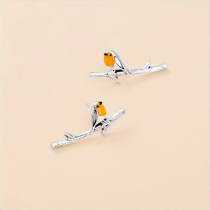 Delia — Boucles d'Oreilles Rouge-Gorge