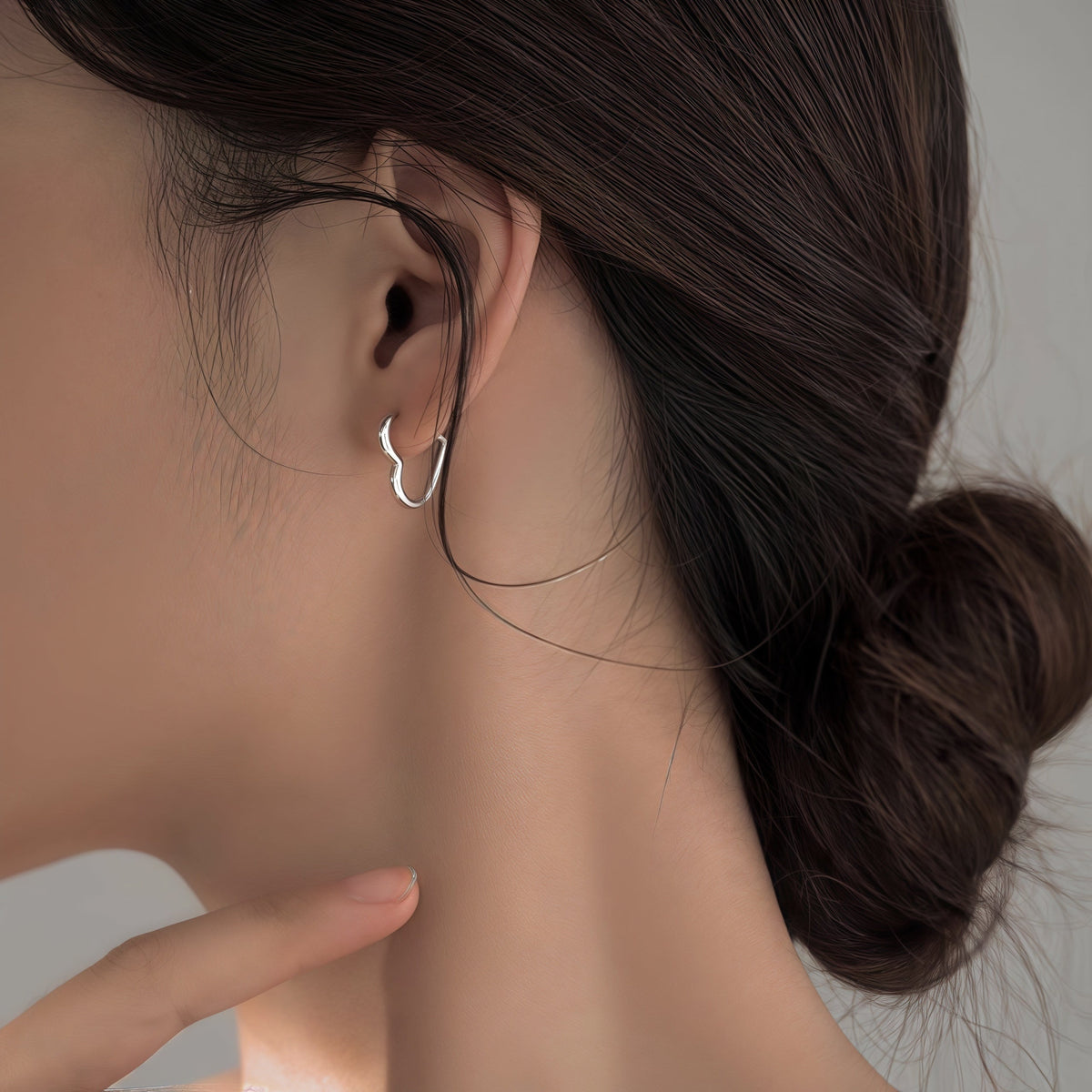 Pilar — Boucles d'Oreilles Cœur en Acier Inoxydable