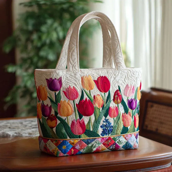 Sac Artisanal Matelassé | Jardin de Tulipes