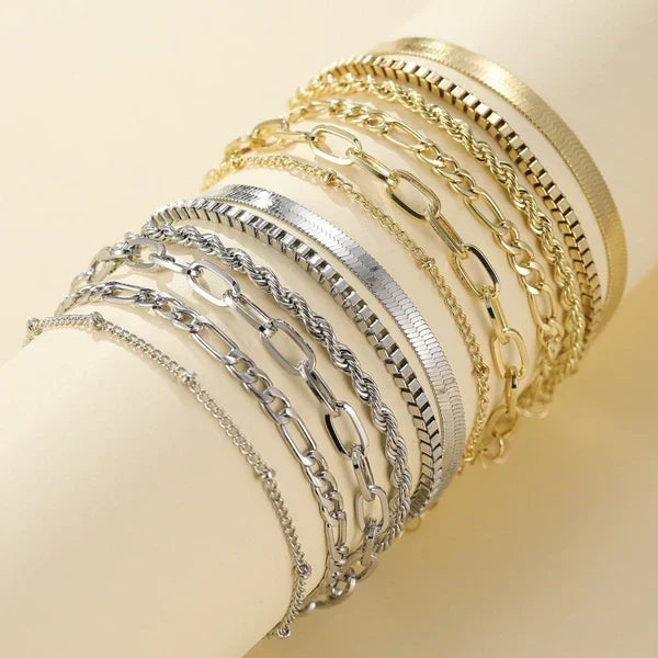 Emilia — Ensemble de 5 Bracelets Dorés