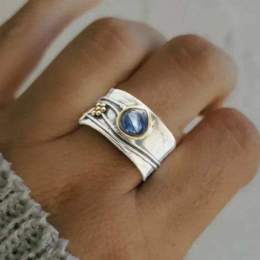 Inés — Bague Vintage Saphir Bleu