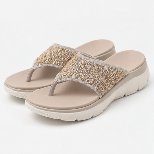 LIORA™ | Sandales à lanières en maille cristalline, confortables, pour femme
