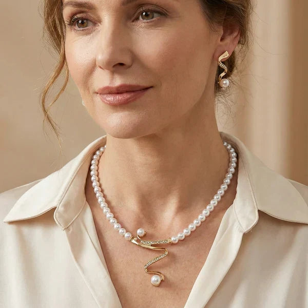 Almudena — Parure Collier et Boucles d'Oreilles Perles Naturelles