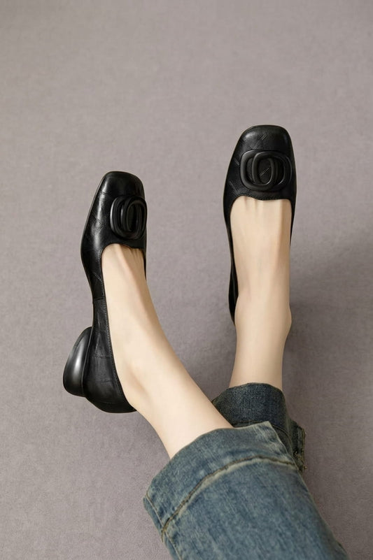 Chiara | Ballerines en Cuir Végétal à Bout Carré