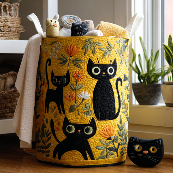 Panier Matelassé | Chats Noirs