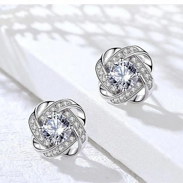 Lourdes — Boucles d'Oreilles Spirale Dorée et Cristaux