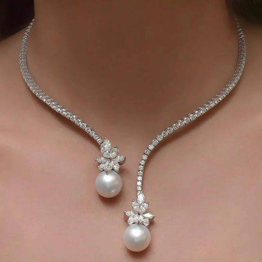 Valentina — Collier Élégant Perles et Argent