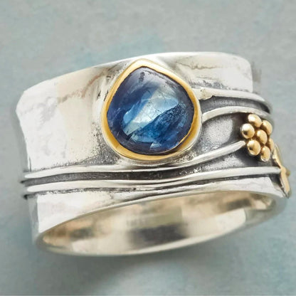 Inés — Bague Vintage Saphir Bleu