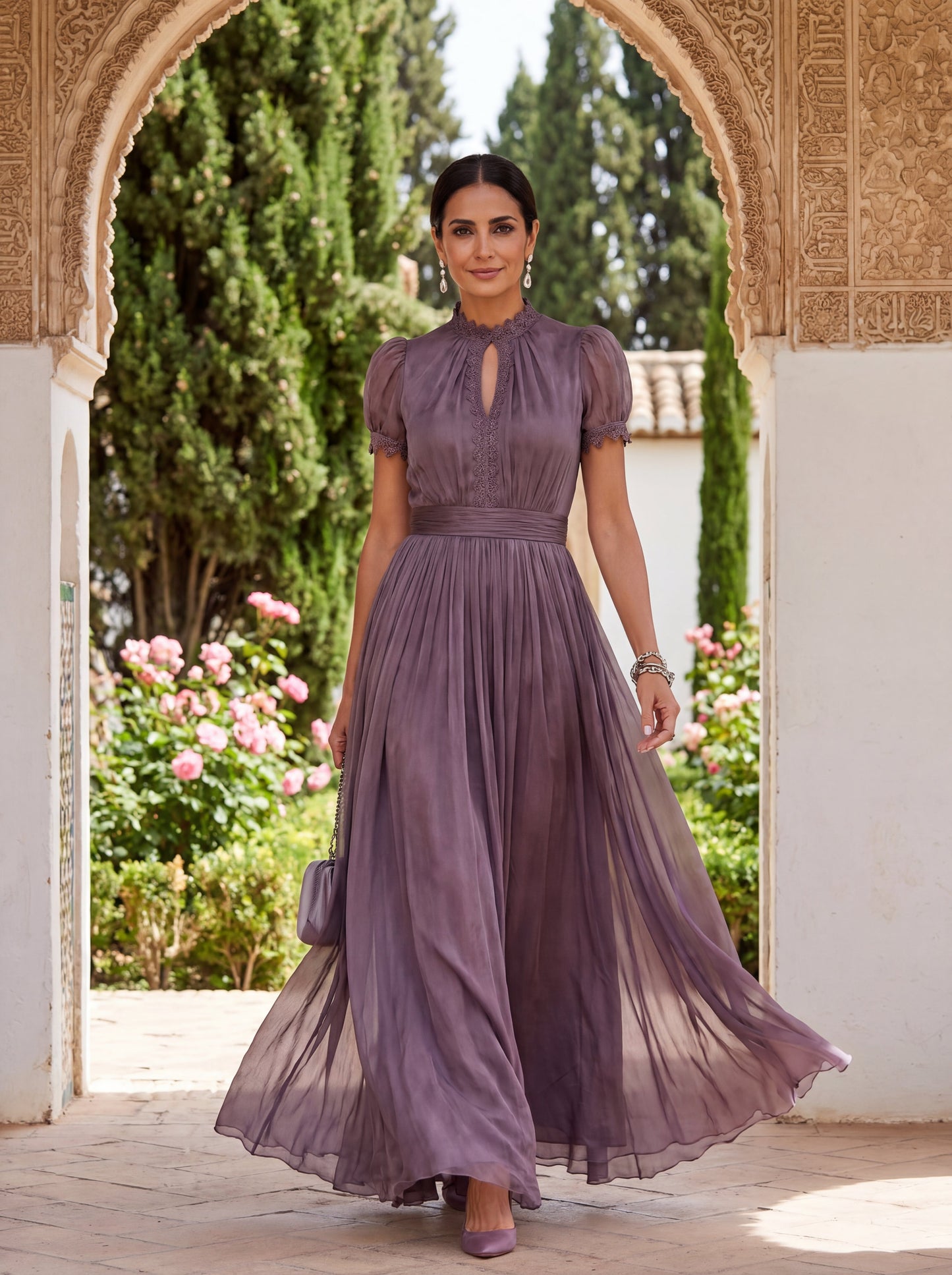 Robe Longue Flavia en Tissu Luxueux - Élégance Inégalée chez Maison de Lune