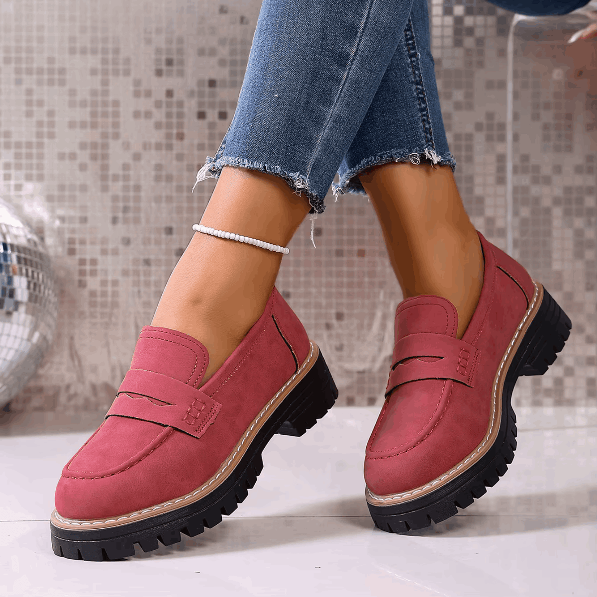 Elsa | Mocassins à Plateforme Style Collège