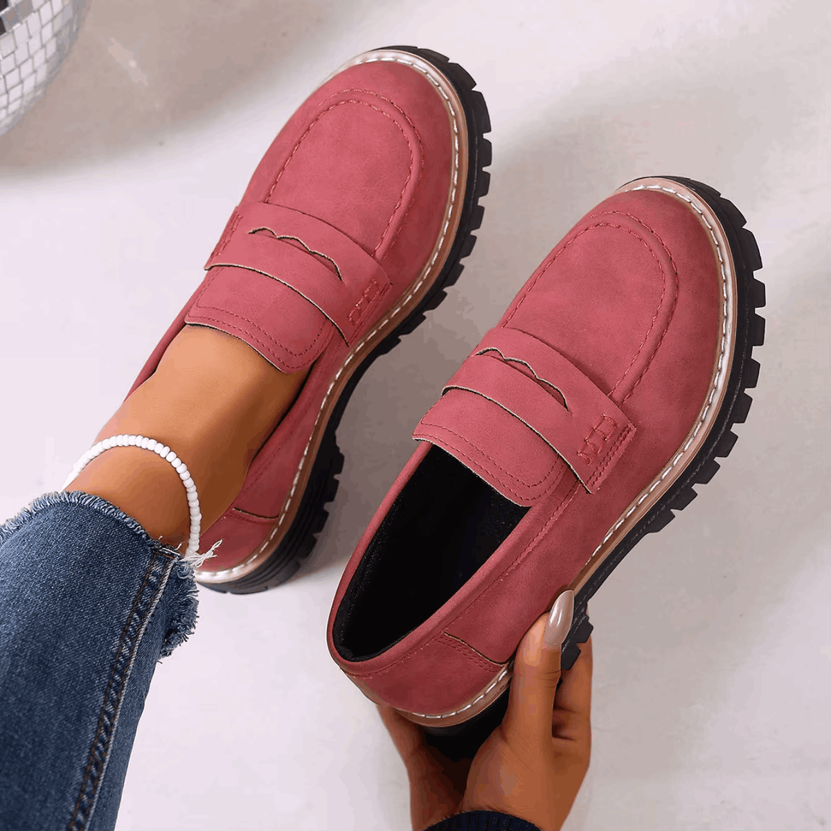 Elsa | Mocassins à Plateforme Style Collège