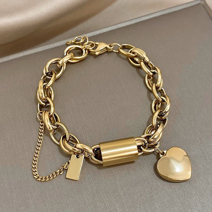 Guadalupe — Bracelet Pendentif Cœur Doré