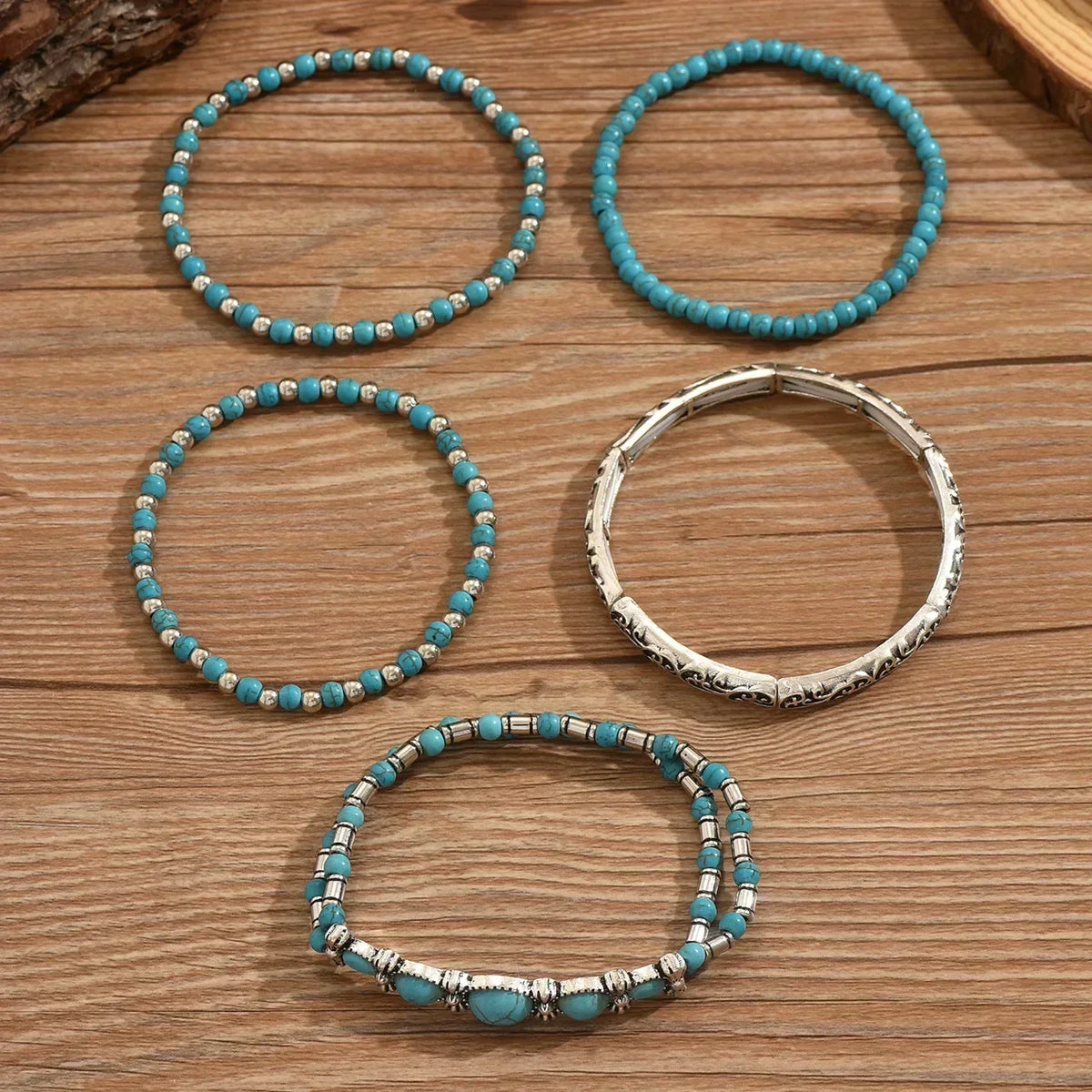Verónica — Ensemble de Bracelets Perles Turquoise