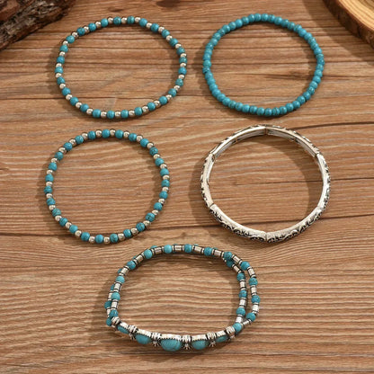 Verónica — Ensemble de Bracelets Perles Turquoise