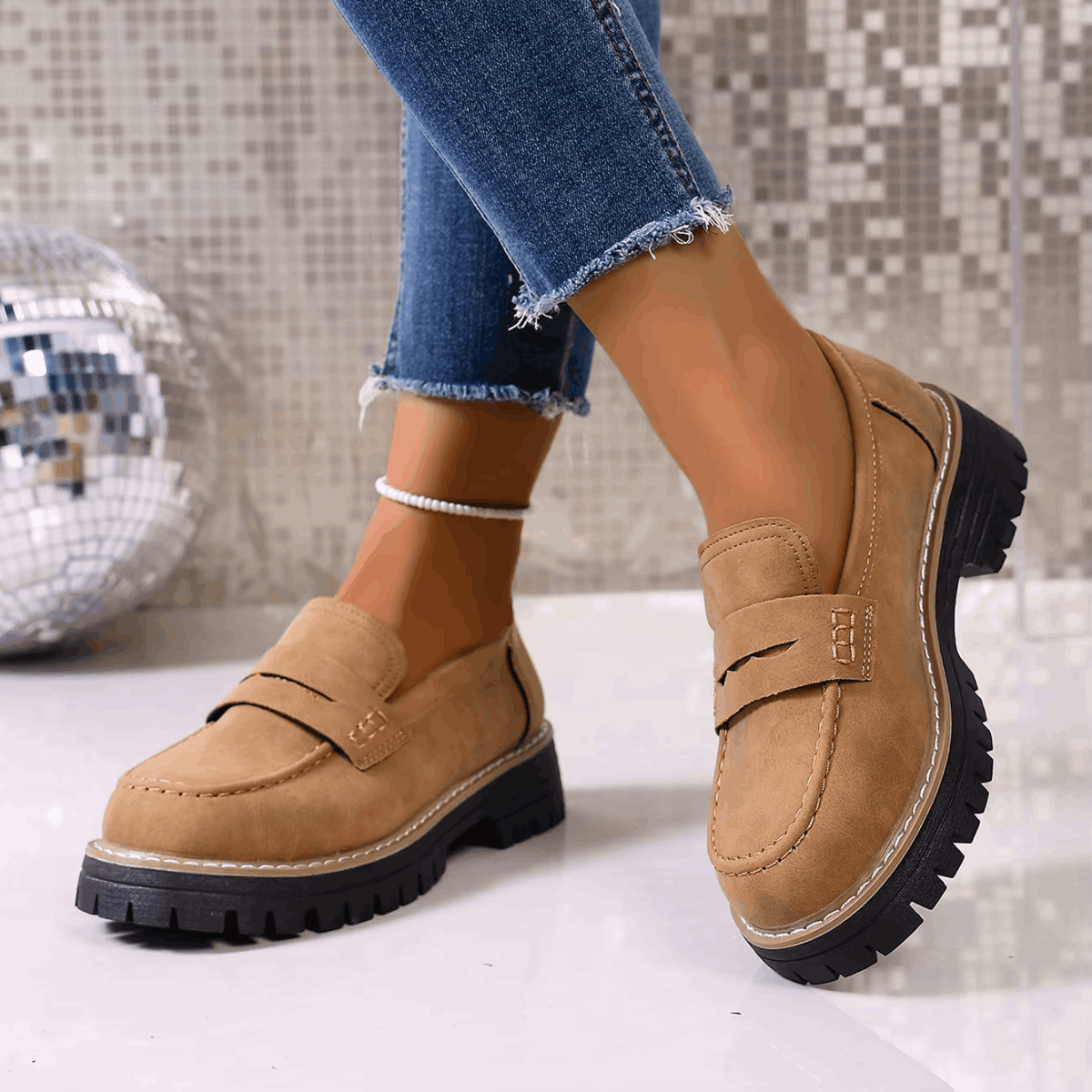 Elsa | Mocassins à Plateforme Style Collège