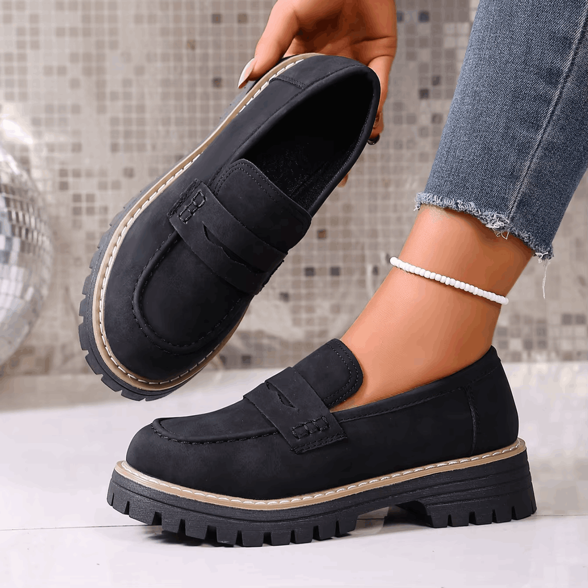 Elsa | Mocassins à Plateforme Style Collège