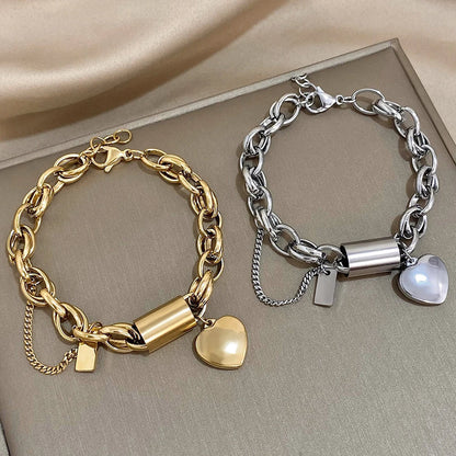 Guadalupe — Bracelet Pendentif Cœur Doré