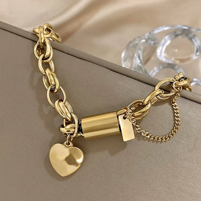 Guadalupe — Bracelet Pendentif Cœur Doré