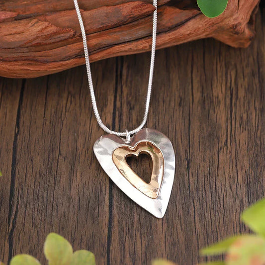 Olga — Collier Cœur Vintage Argent et Or