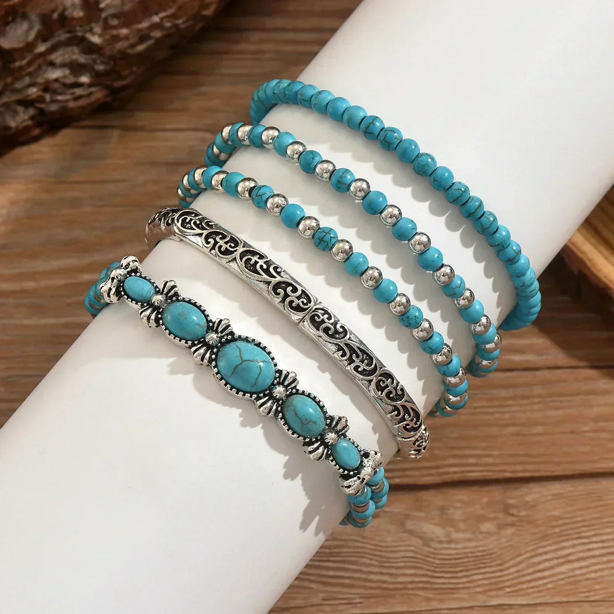 Verónica — Ensemble de Bracelets Perles Turquoise