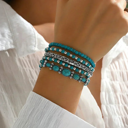 Verónica — Ensemble de Bracelets Perles Turquoise